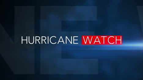 “hurricane watch” 3d motion graphic with blue background