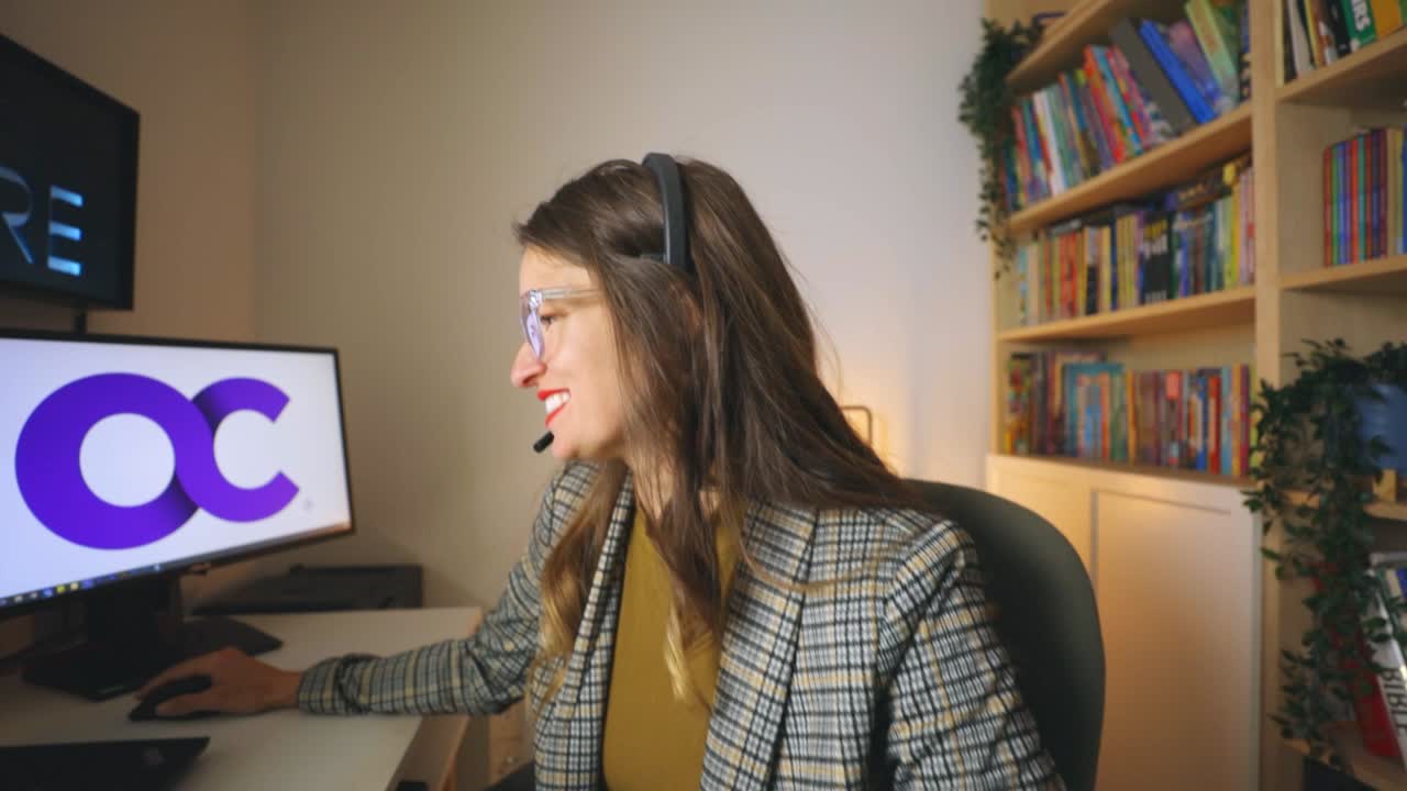 Holiday socks on a female working from home