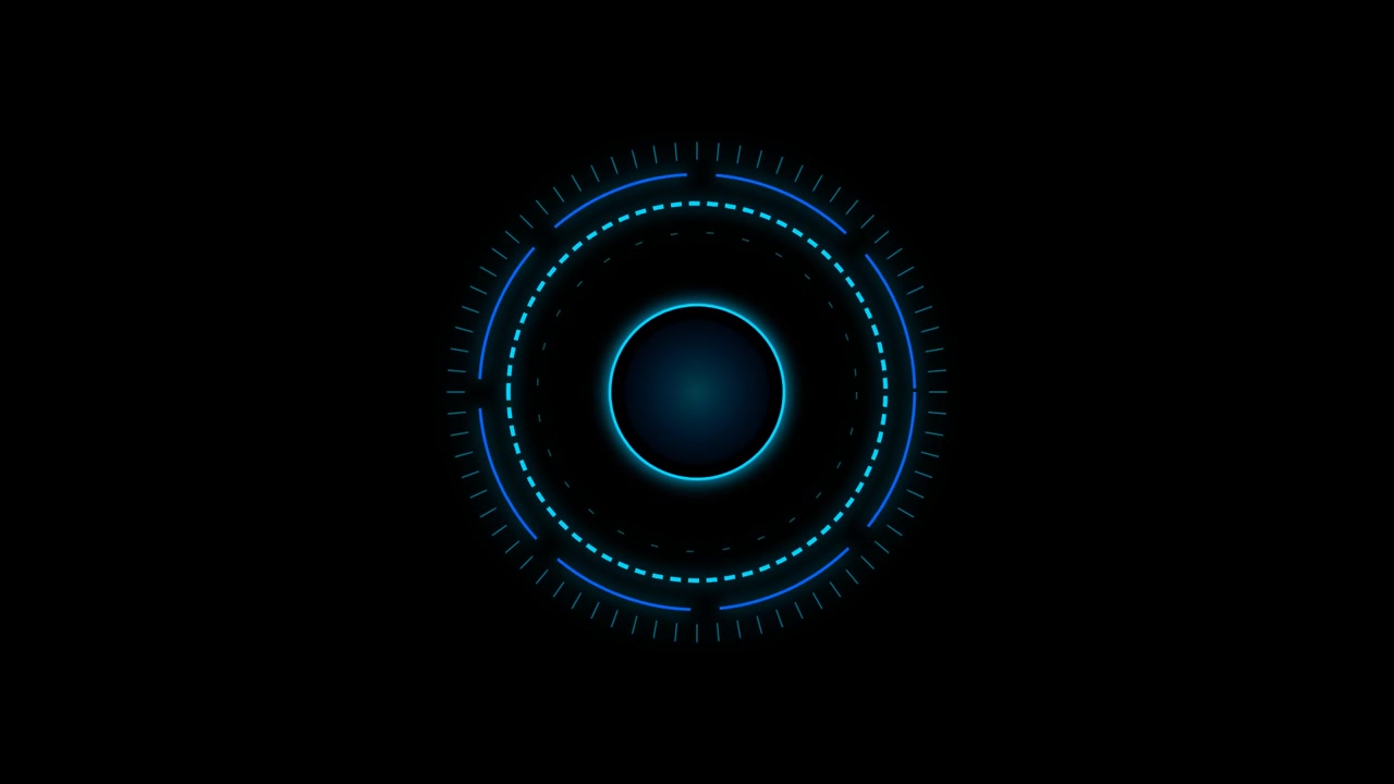 Futuristic Blue Digital HUD Interface Loading Animation