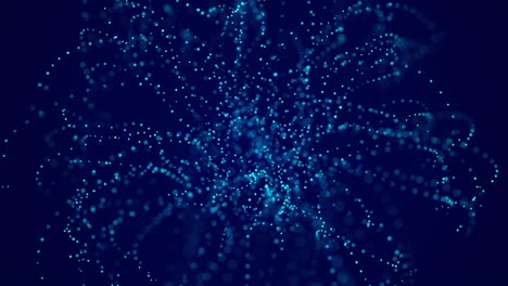 fondo cósmico abstracto. puntos de explosión lenta. tecnología fondo de forma circular azul. 4k. galaxia