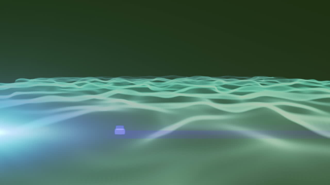 빛의 점 위에 움직이는 모양의 애니메이션.