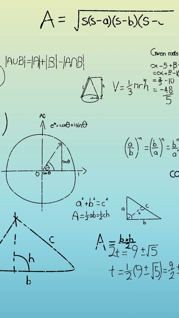 Animazione digitale di problemi di matematica su sfondo verde che mostra connessioni scientifiche globali