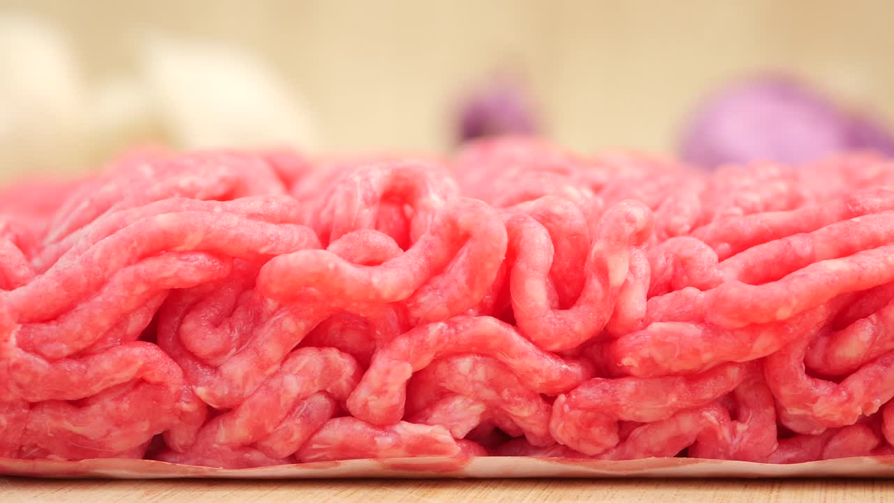 Close-up of Raw Ground Meat
