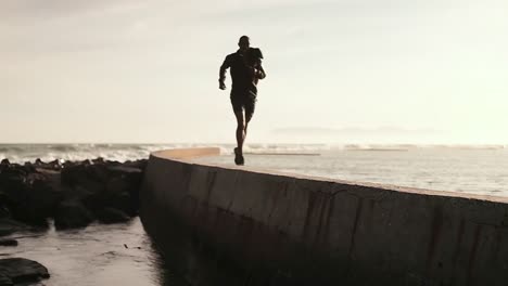 man running on the promenade