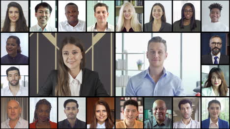 reunión de negocios en línea