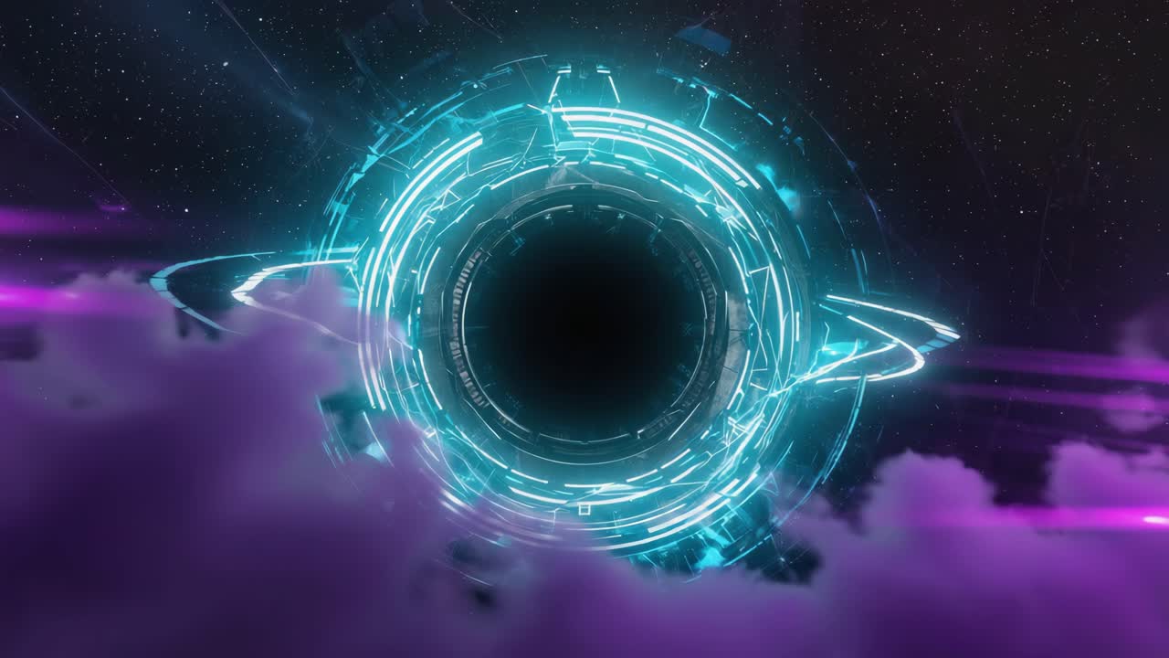 A stunning digital illustration of a black hole in space