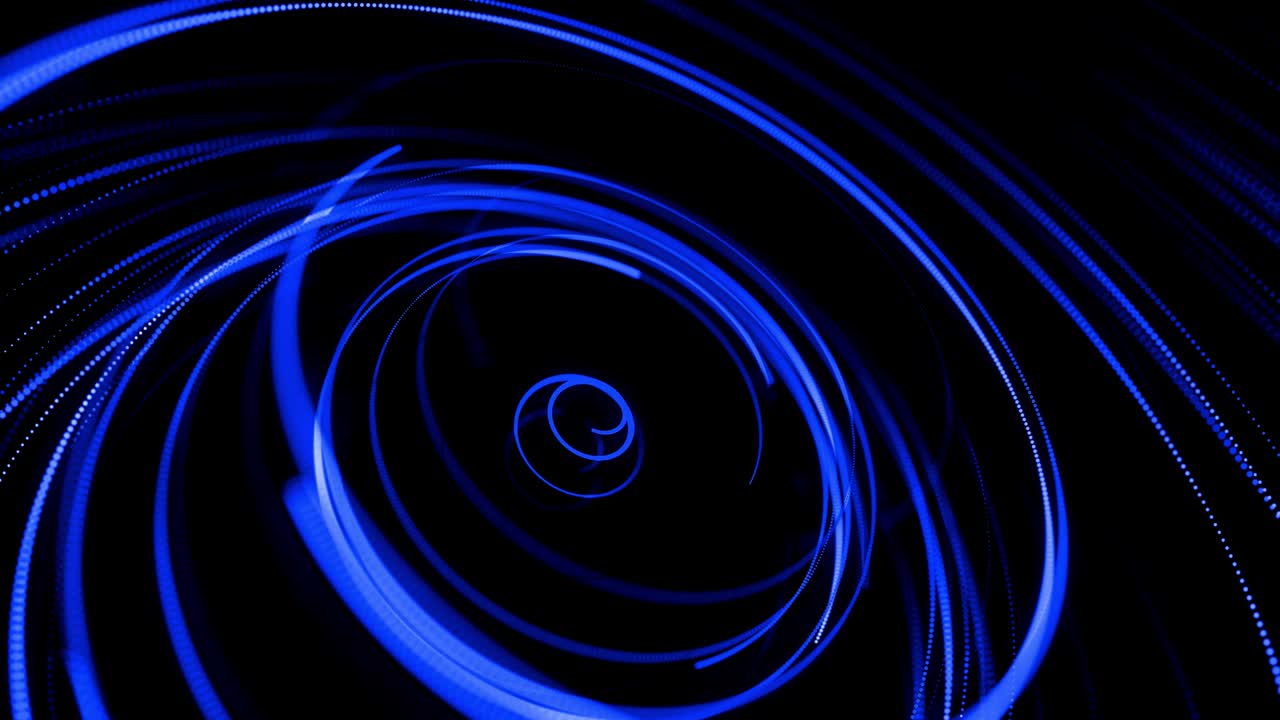 움직임 디자인 (bg) - 흐름 입자의 모양, 선, 나선, 추상 구조, 회전하는 파란 선, 회전 경로를 따라 날아간다, 3d 렌더링, 스타일리시 크리에이티브 추상 배경, 4k