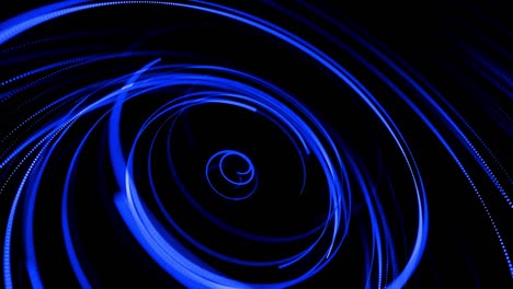 움직임 디자인 (bg) - 흐름 입자의 모양, 선, 나선, 추상 구조, 회전하는 파란 선, 회전 경로를 따라 날아간다, 3d 렌더링, 스타일리시 크리에이티브 추상 배경, 4k