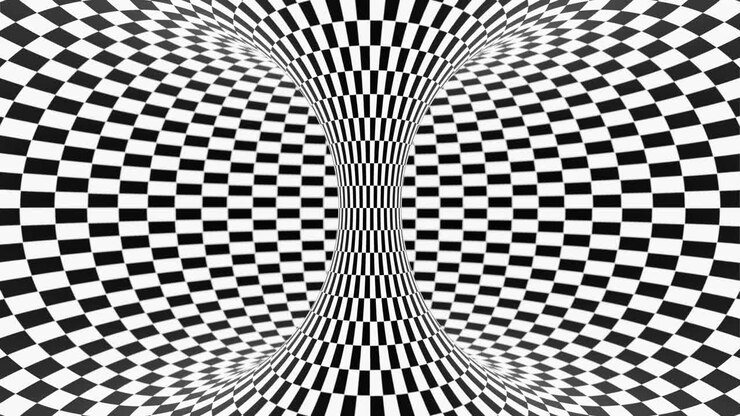 Black and white striped tunnel animation background animation 3d rendering