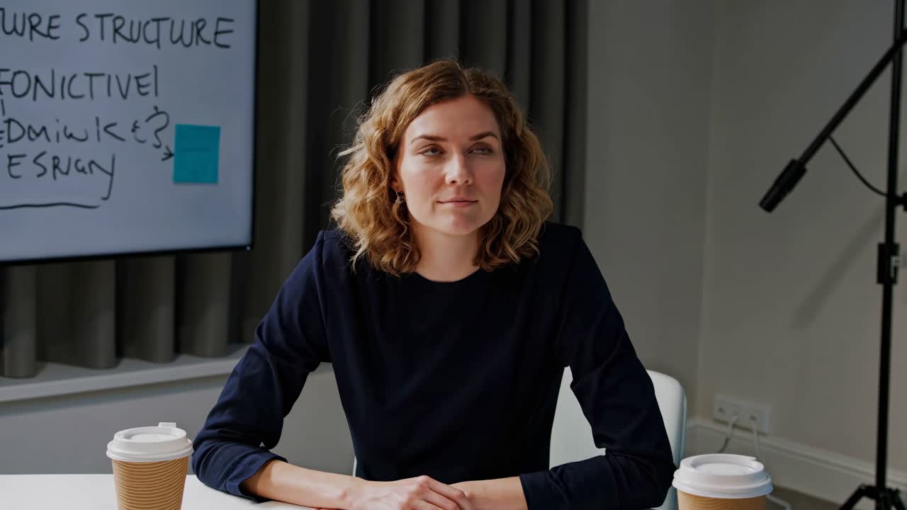 mujer de negocios en una reunión