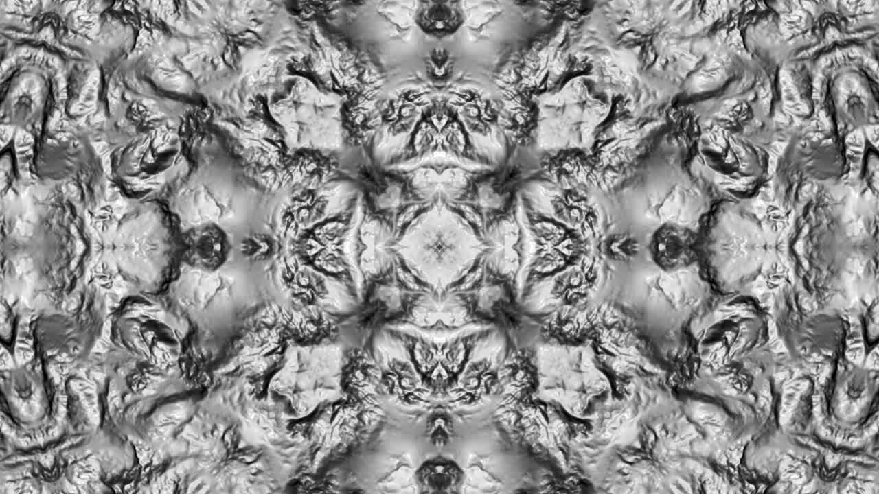 Caleidoscopio 3D astratto di colore grigio.