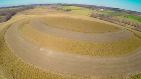 Antena-Sobre-Los-Círculos-De-Las-Cosechas-De-Drumlin-En-La-Zona-Rural-De-Wisconsin