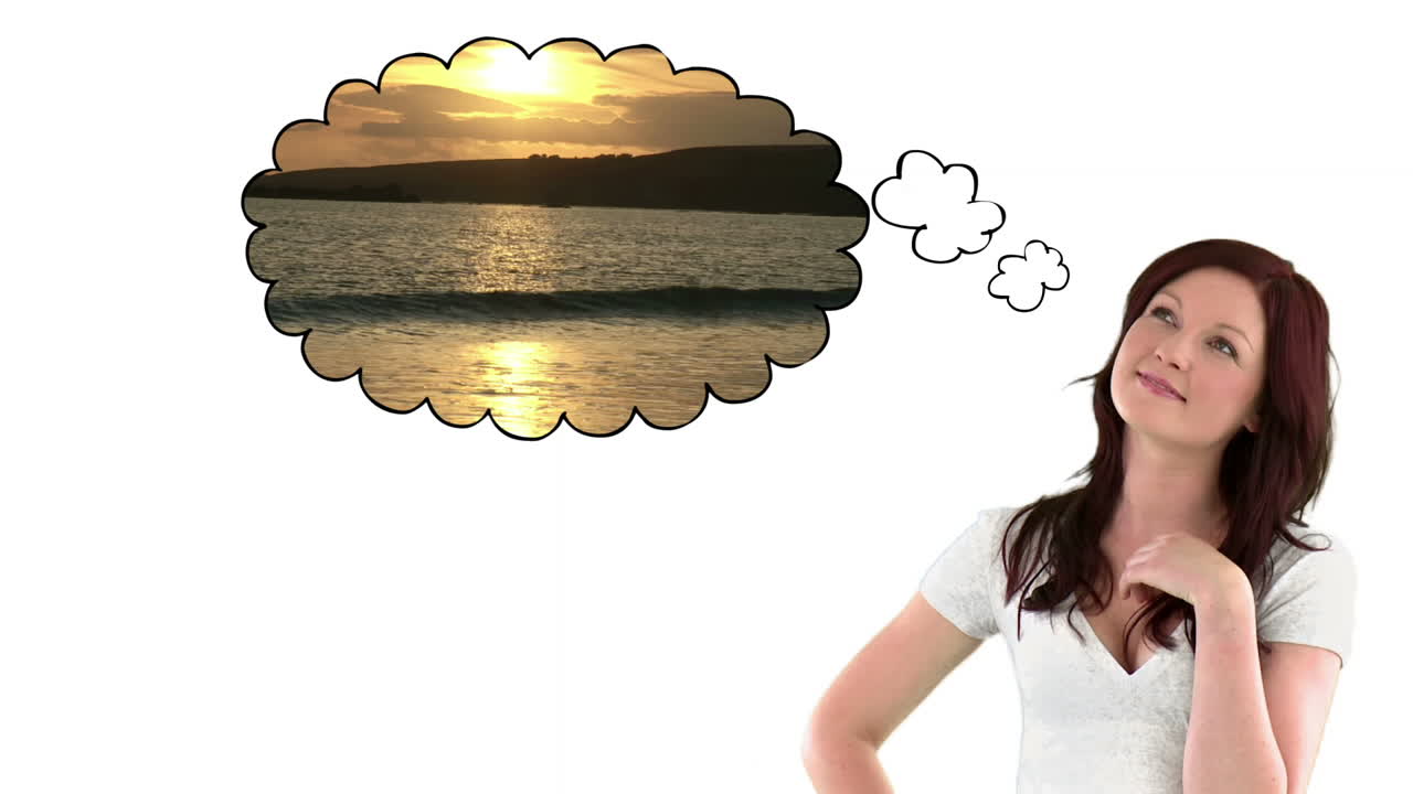 매력적인 여성 생각