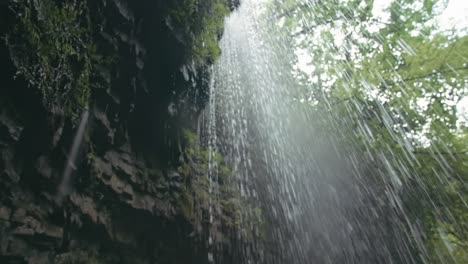 waterfall cascading down a rock face in a forest