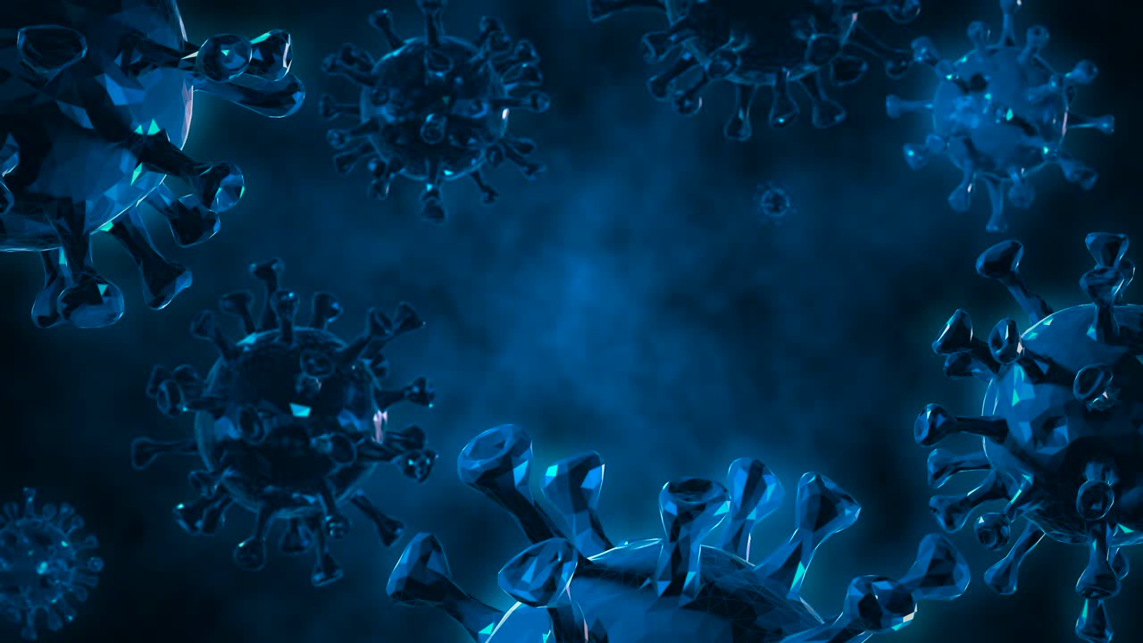 추상적인 코로나 바이러스 이동 바이러스 세포 - 모션 그래픽 (루프)