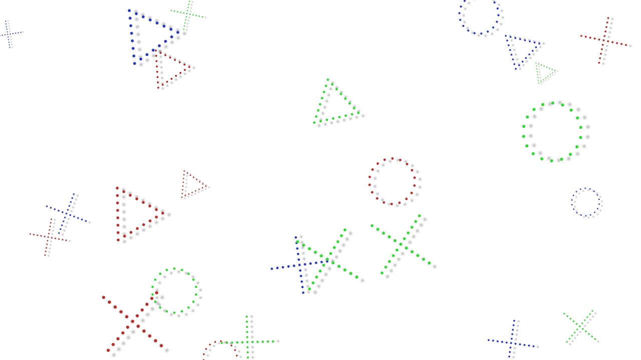 patrón de memphis blanco con círculos, triángulos y puntos