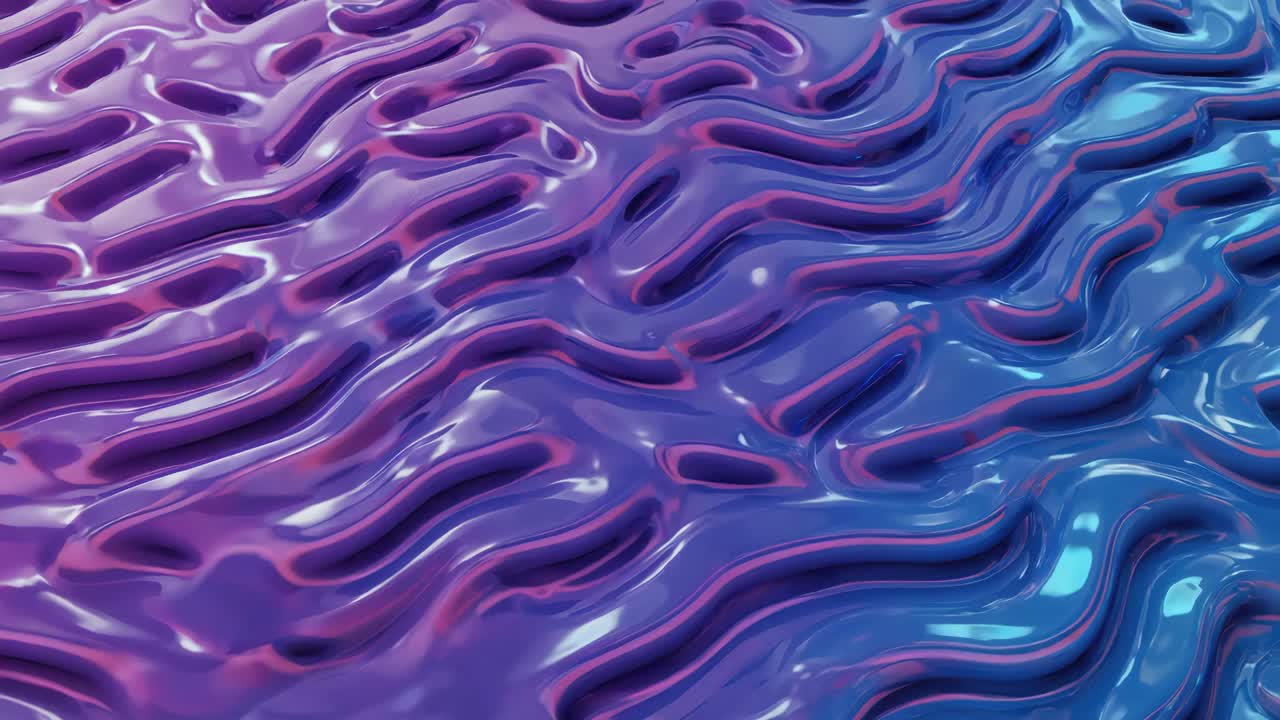 Abstract Wavy Glossy Fluid Background with Purple and Blue Gradients