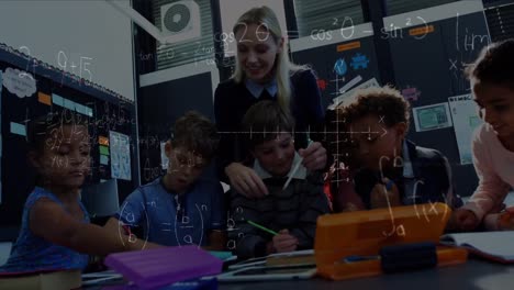 animación de ecuaciones matemáticas sobre escolares usando computadoras portátiles
