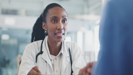 woman, doctor and consultation in a hospital