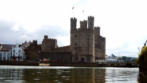 historic caernarfon castle welsh medieval harbour waterfront town landmark