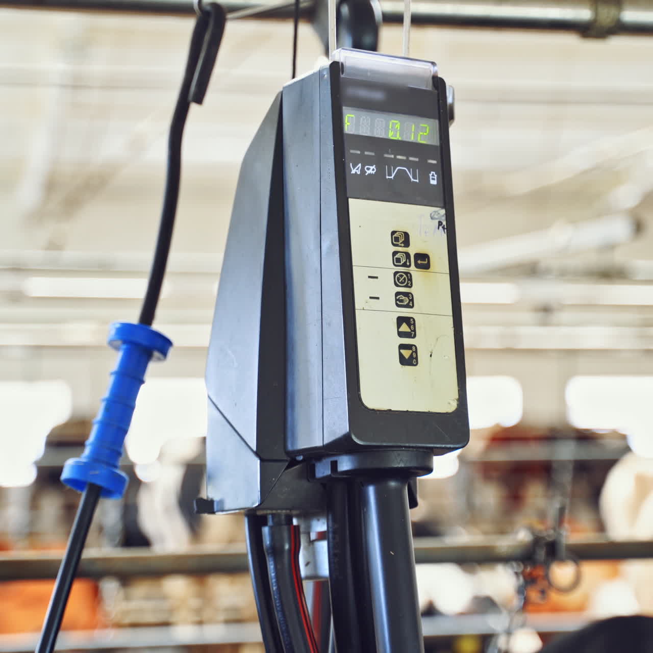 Cow milking facility and mechanized milking equipment. Farming, automated technology equipment, agriculture industry and animal husbandry concept.