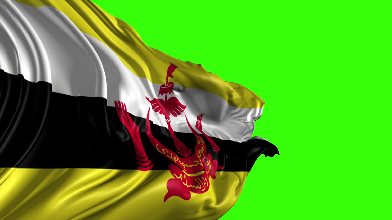 Brunei flag on green screen