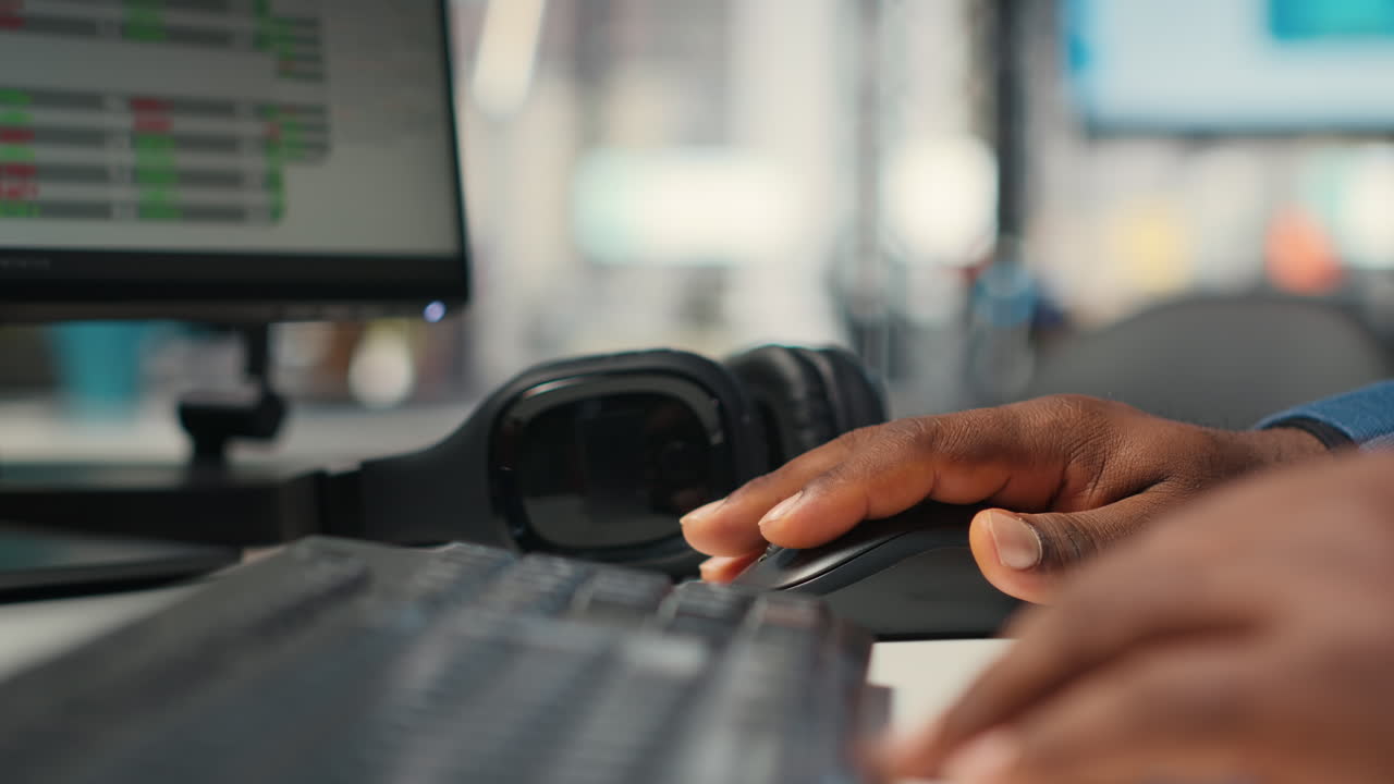 Vertical Video Close up of black employee leverages report writing for business development