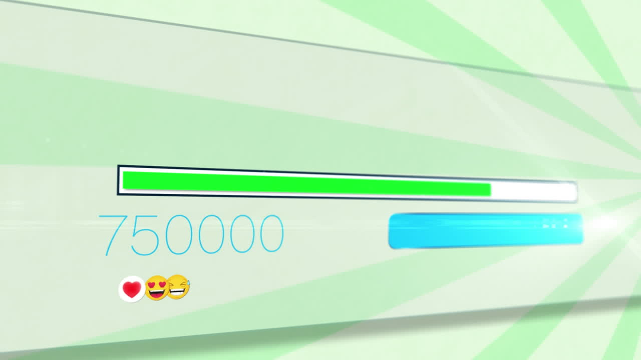 소셜 미디어 인기의 애니메이션으로 로팅 스트라이프에 있는 이모티콘이 원활한 루프로 움직입니다.