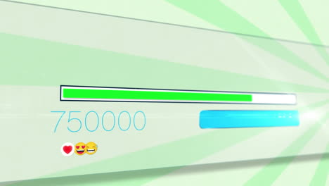 animación de la popularidad de las redes sociales con emojis en rayas giratorias que se mueven en un bucle sin fisuras