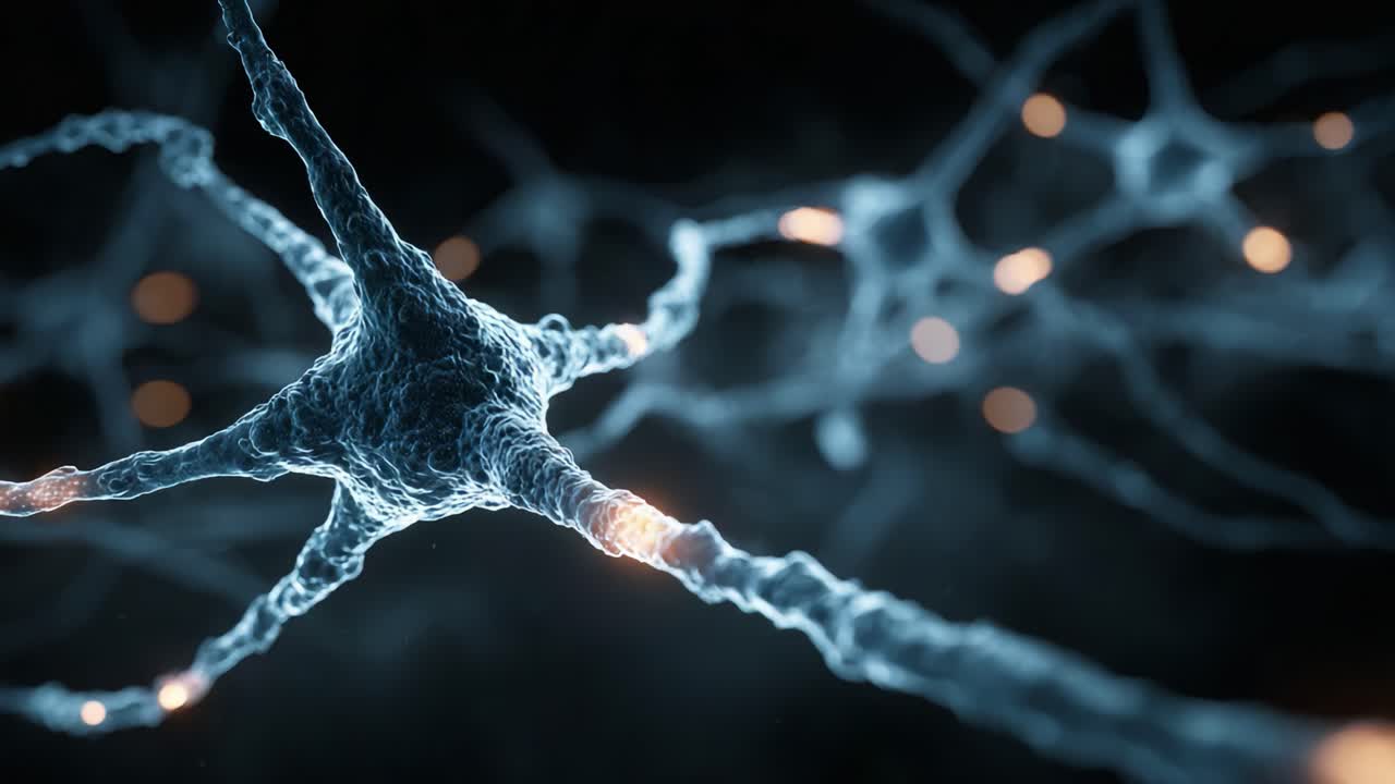 Exploring the Intricate Structures of Neurons: A Detailed Visualization of Neural Networks at the Cellular Level, Showcasing Connections and Synaptic Activity