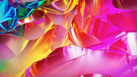looped abstract background. beautiful iridescent wavy surface of liquid with pattern, gradient color and flow waves on it. rainbow glossy and matt fluid. creative bright bg with soft smooth animation.