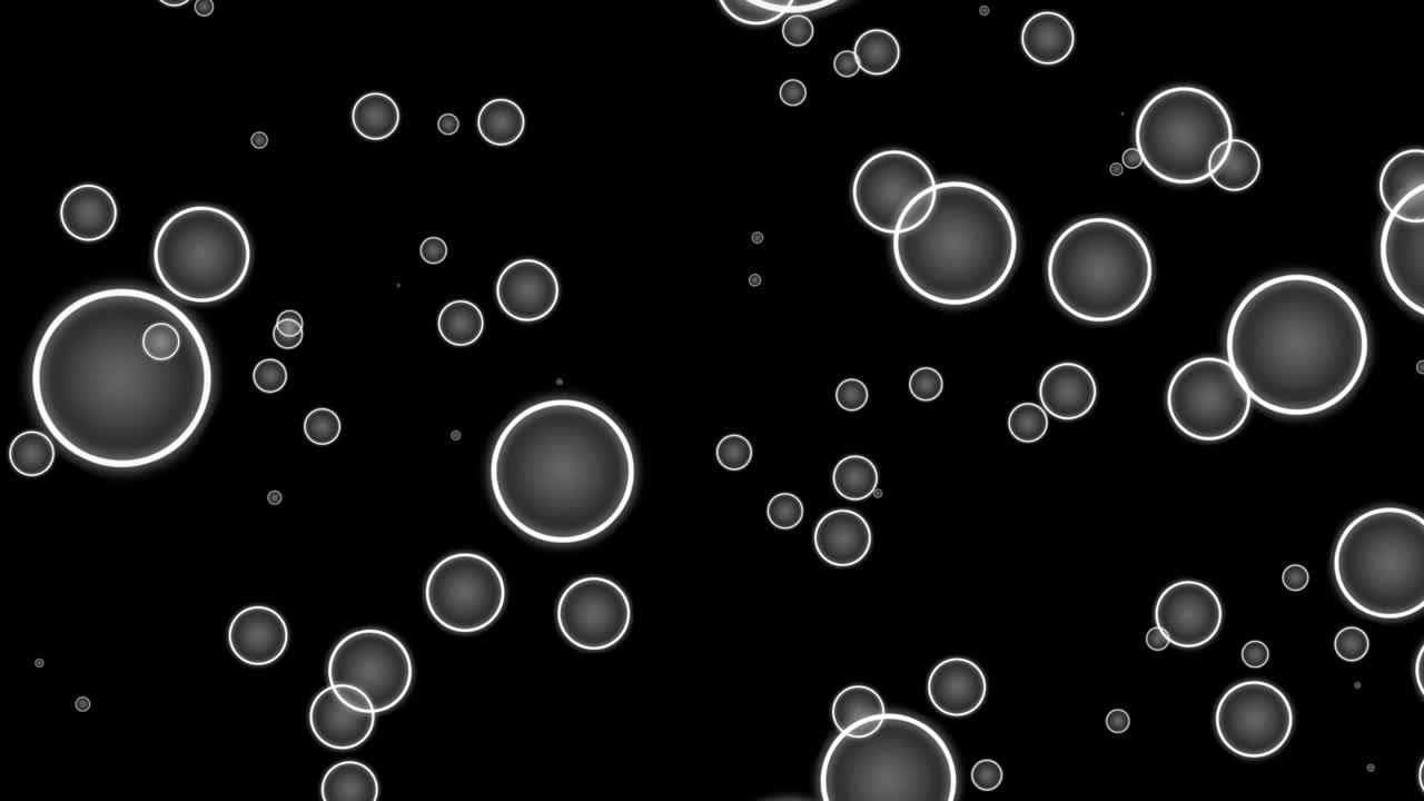 Glowing circles motion graphics with night background