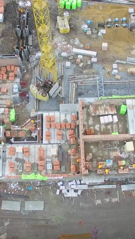 construction site in the city aerial view
