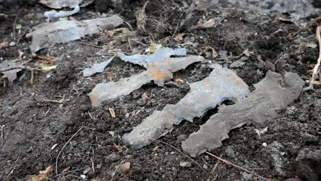 the remnants of a russian missile lie on the ground after a strike on a civilian neighborhood in kramatorsk, ukraine. this debris is all that is left of the weapon used
