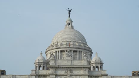 close-up of the iconic dome of the victoria memorial in kolkata, india