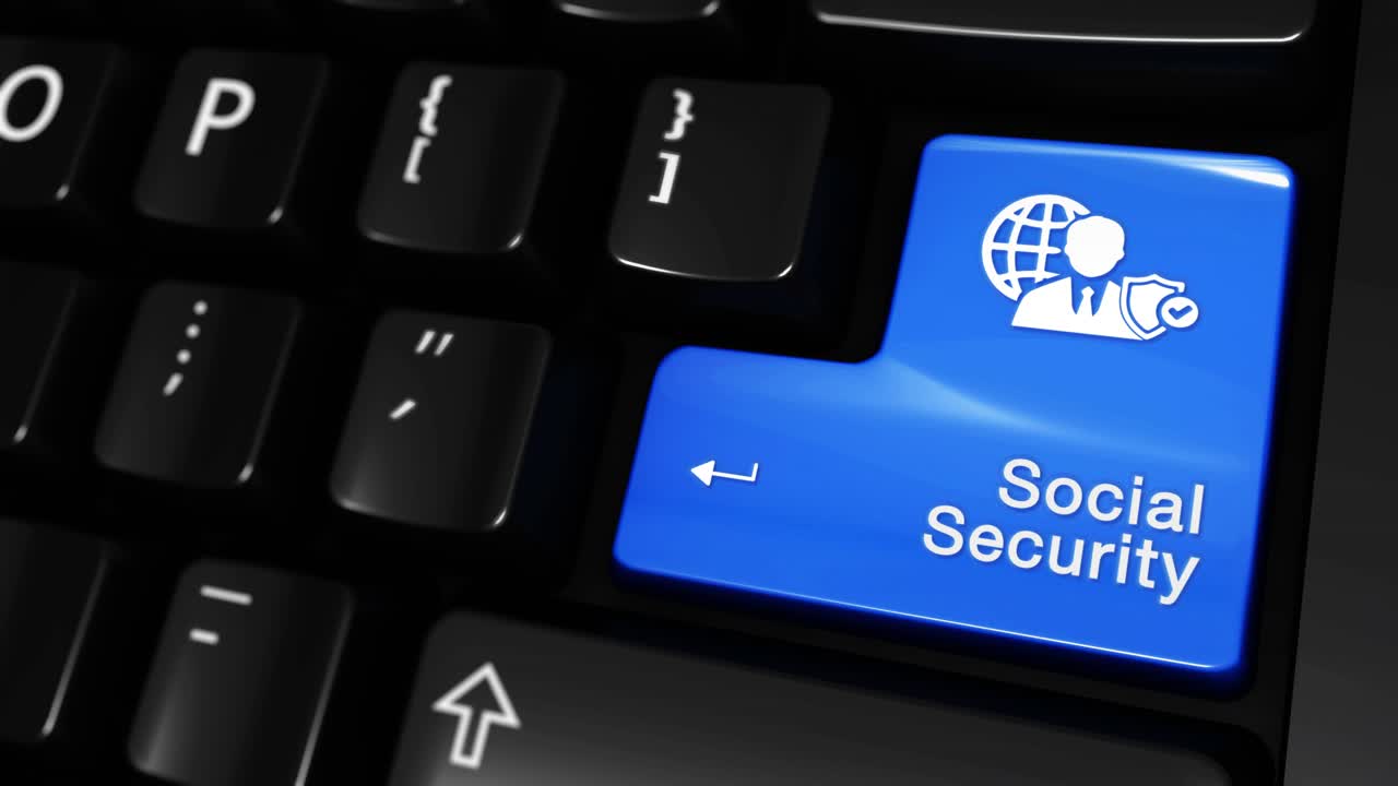 Tasto Sicurezza Sociale su una tastiera