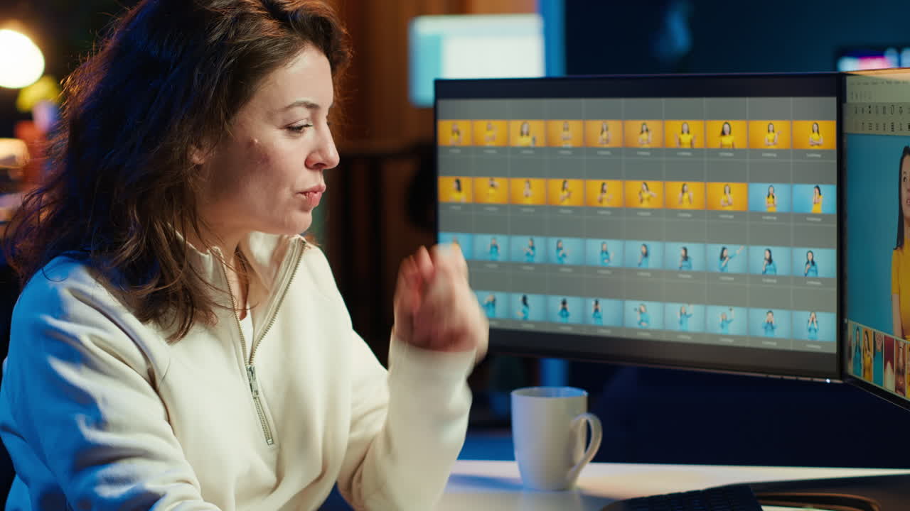 fotógrafo que utiliza herramientas profesionales de edición de fotos en la pantalla del ordenador