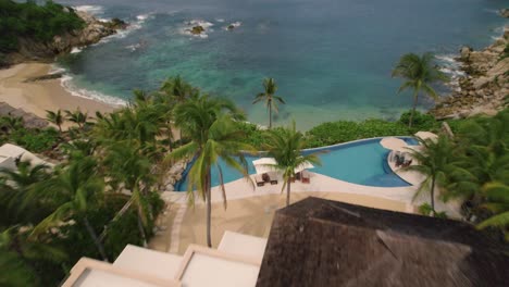 aerial showcasing landscape along the mesmerizing coastline in huatulco, mexico