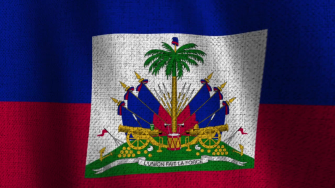 Animasi Kain Bendera Haiti yang Detail.