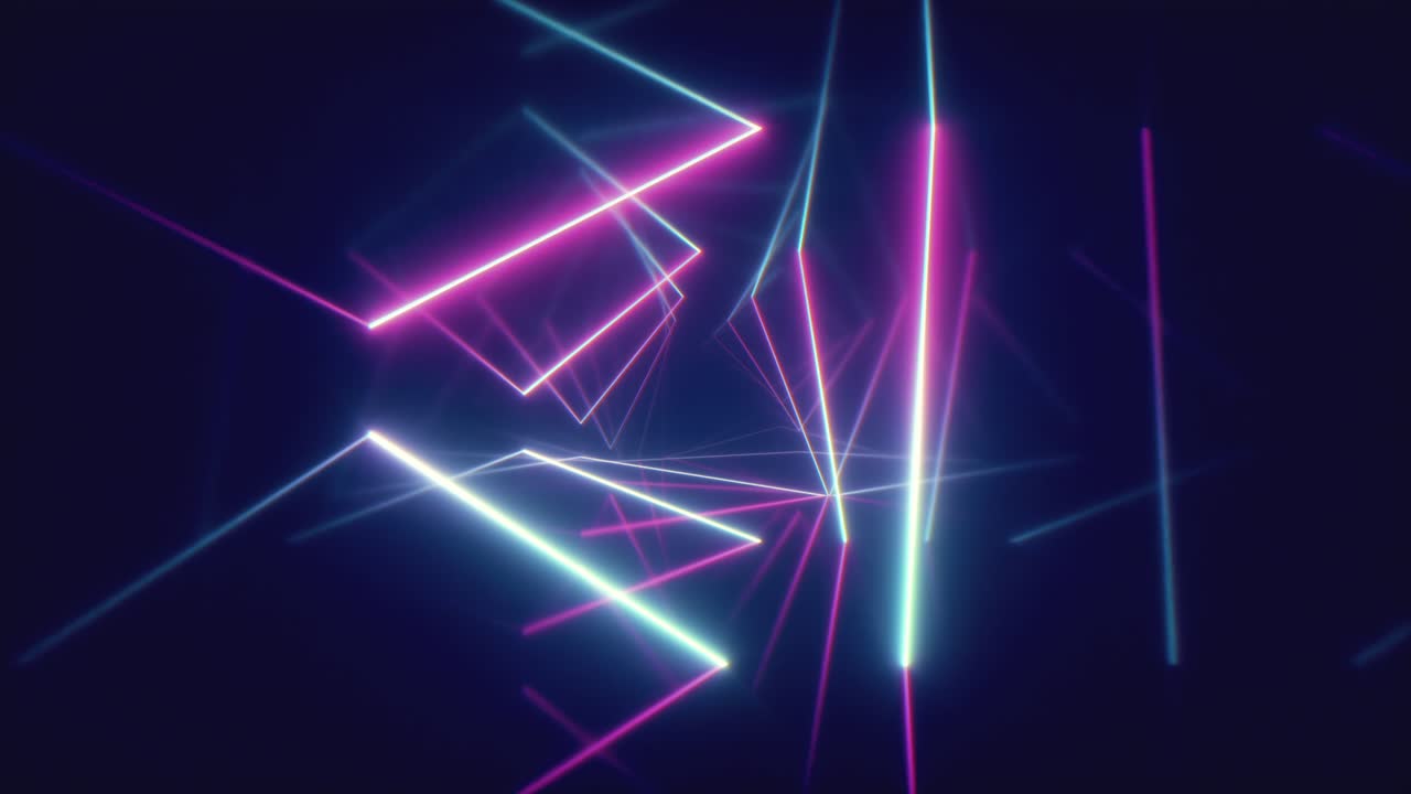 triangoli al neon sfondo astratto