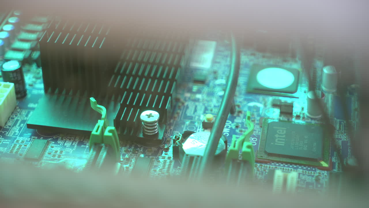 Mother Board of a Workstation Computer with Processors and Memory