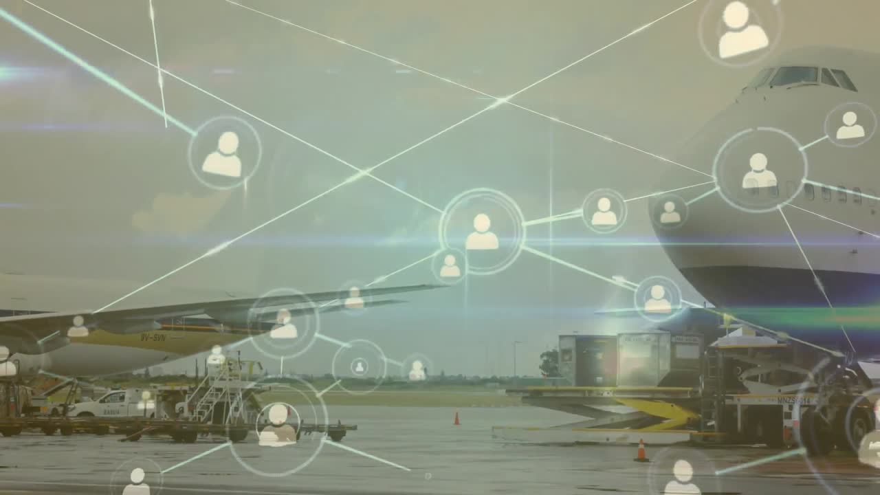 평면에 대한 연결 네트워크의 애니메이션