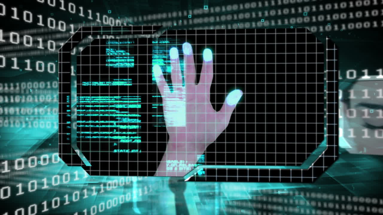 Animation of various clips showing scanner | Premium Stock Video Footage