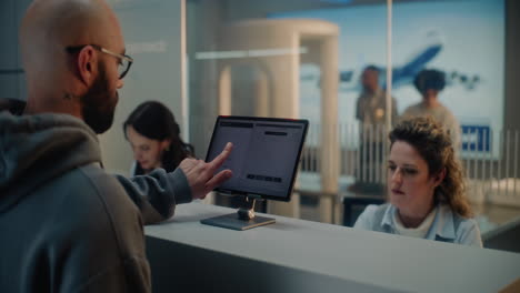 airport check-in with fingerprint scanning