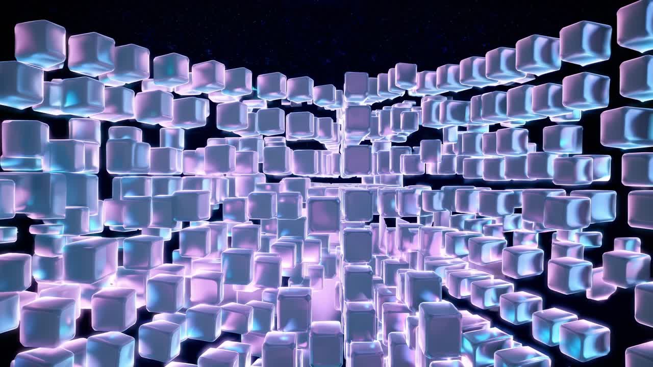 túnel de cubo brillante abstracto