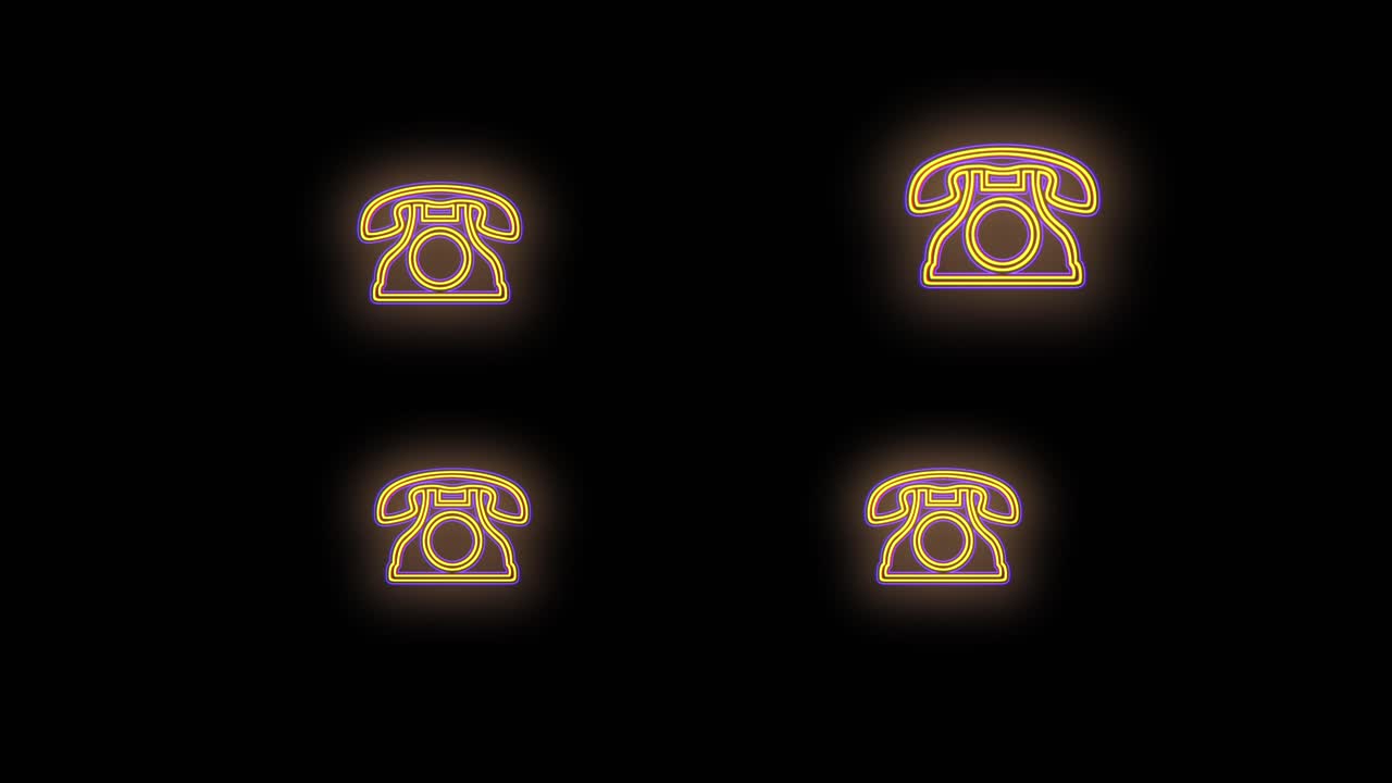 patrón de teléfono retro de neón pulsante con luz led en estilo casino