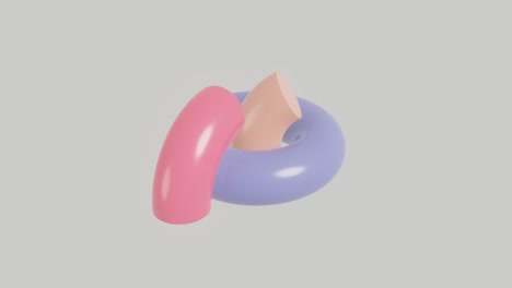 elementos geométricos multicolores en un fondo blanco. bucle sin costuras animación abstracta en 3d