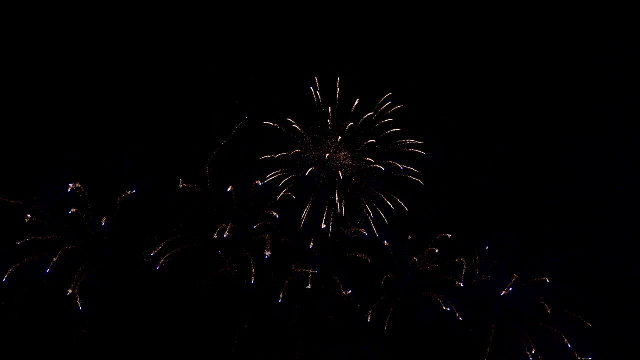 Beautiful colourful fire work display at night for celebration in festival