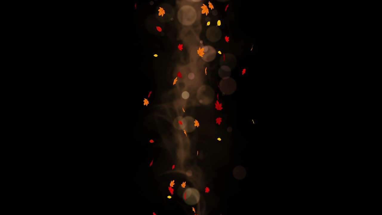 hojas brillantes coloridas balanceándose en el fondo de otoño con llamaradas solares. hermosa escena de la naturaleza. ilustración hojas de arce. caída gráfico abstracto. animación de bucle.