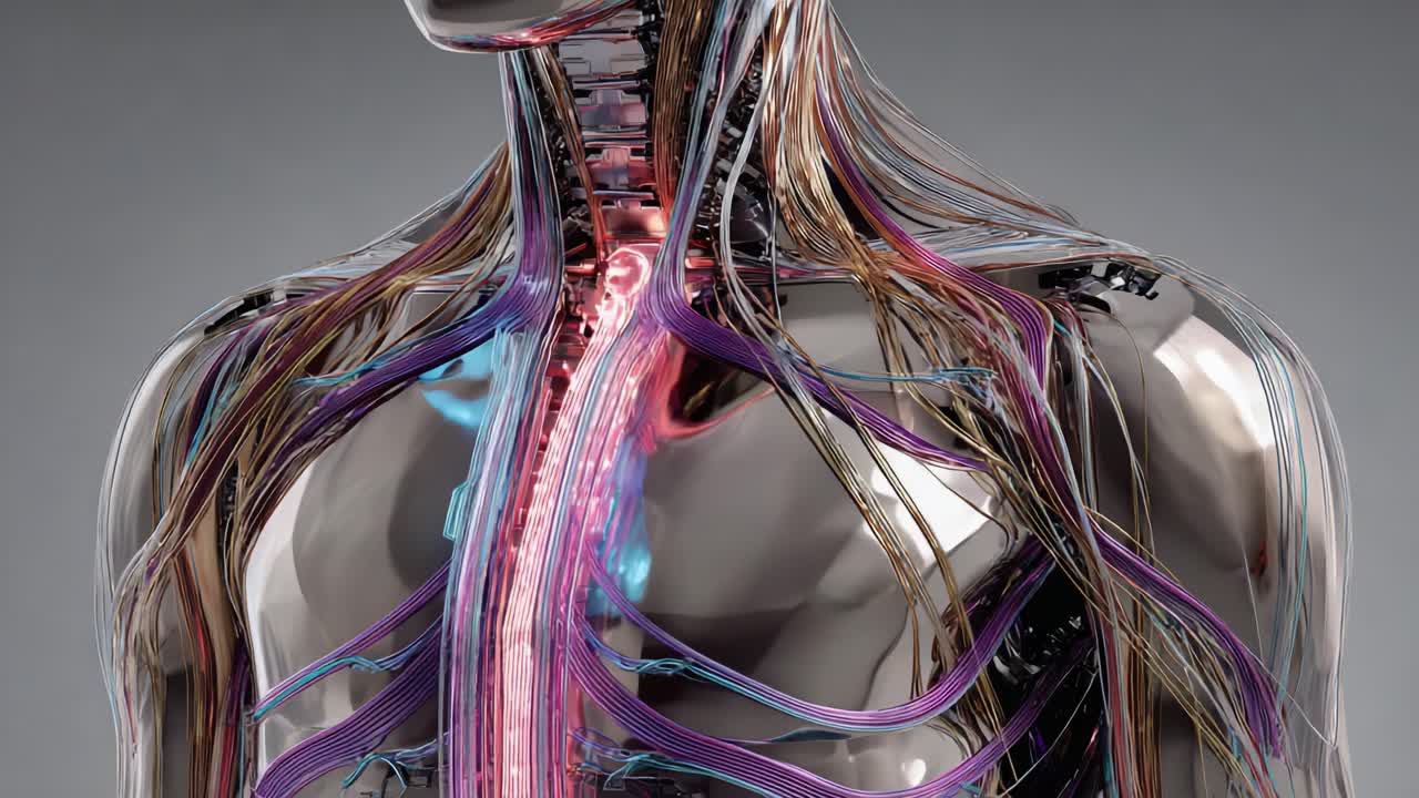 Detailed Anatomical Representation of the Human Vascular System: A Visual Insight into the Body's Complex Network of Blood Vessels and Nerves